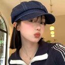 帽子 ブルーデニム ベレー帽 レディース 春秋 和風 レトロ つぼみ 画家 八角形 キャスケット