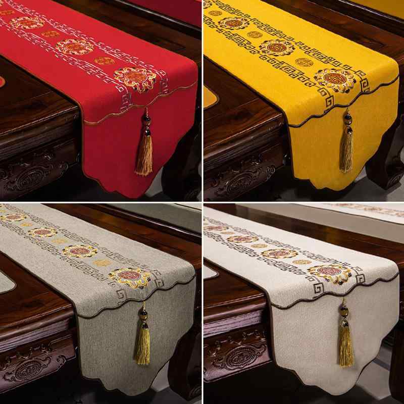 テーブル 中国 フラグ テーット レトロ リネン 布 ティーテーブル コーヒーテーブル テーブルクロス カバー センタークロス テーブルライナー
