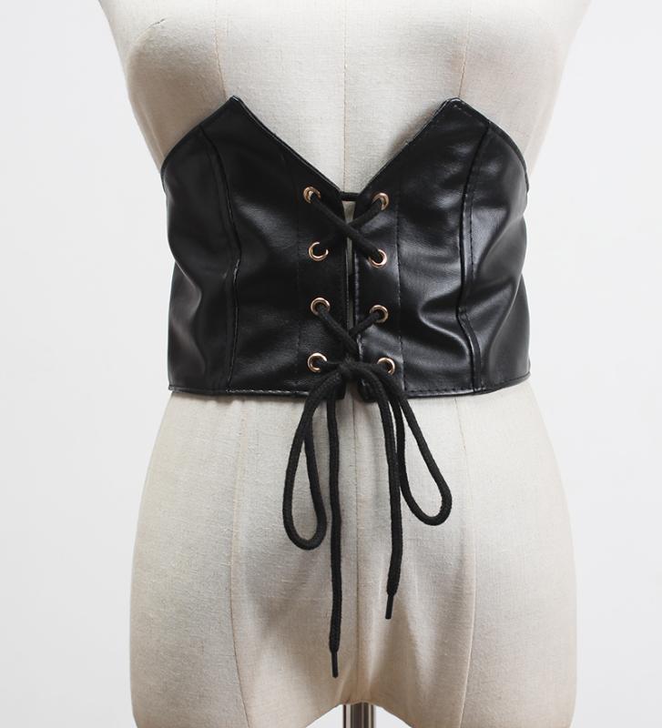 ベルト レディース 胸部 バスト サポート ウエスト バンド PU レザー ワイド ベルト ファッション オー..