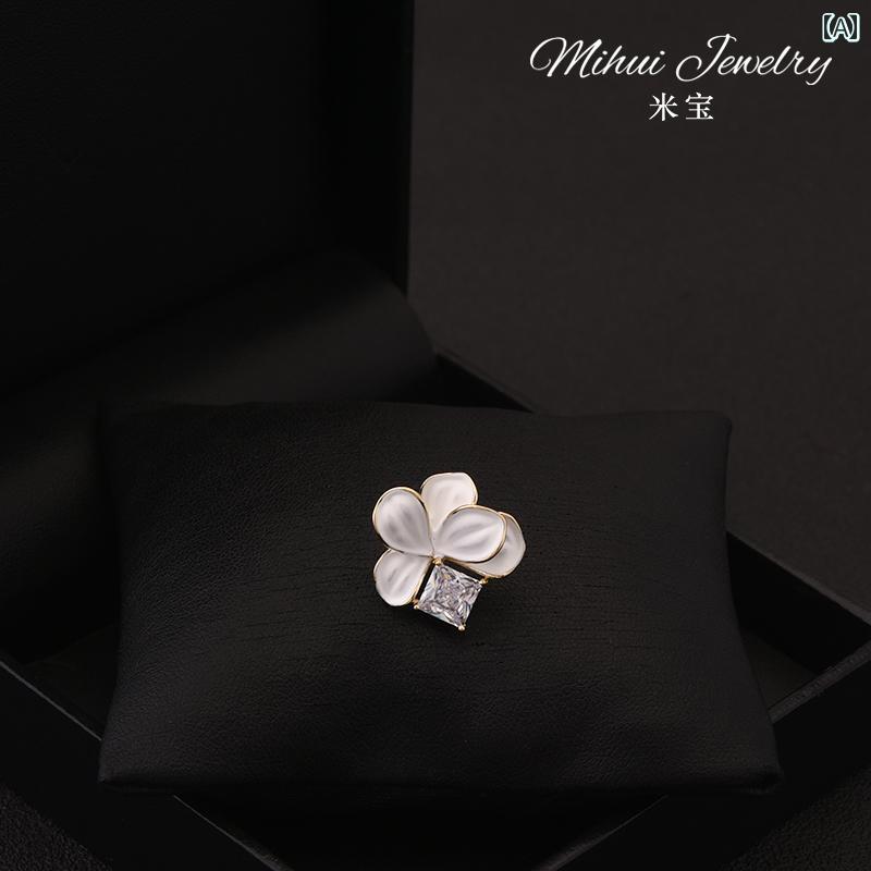 アクセサリー 韓国 生花 小さい 襟ピン スーツ シャツ 襟 露出 防止 シンプル 小さいピンピン 女性