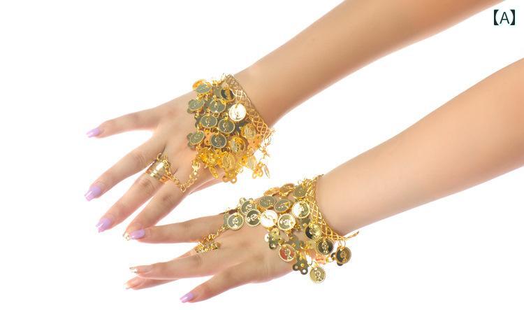 ベリーダンス オリエンタル ブレスレット リング アクセサリー ジュエリー 衣装 パ...