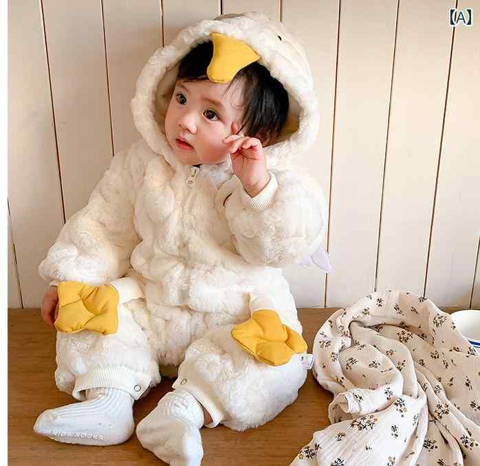 ロンパース 赤ちゃん服 幼児服 ベビー服 つぎ オーバーオール ジャンプスーツ 秋冬 かわいい 厚手