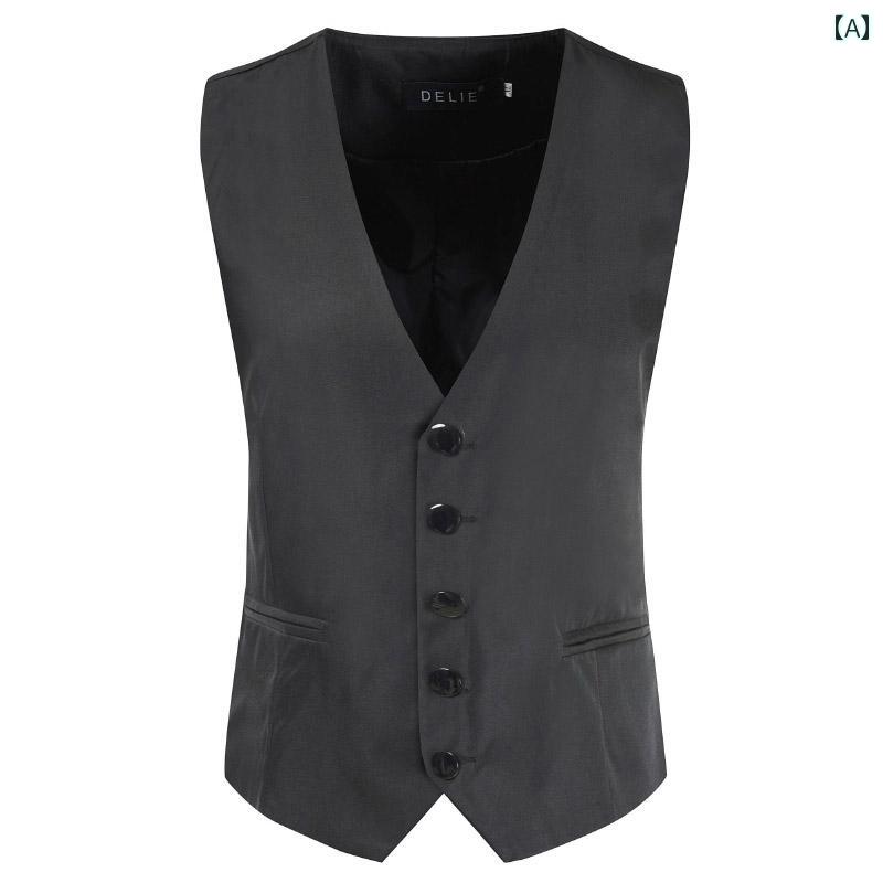 メンズ カジュアル 英国 ビジネス スリム スーツ ベスト 秋 韓国 無地 ホスト ドレス