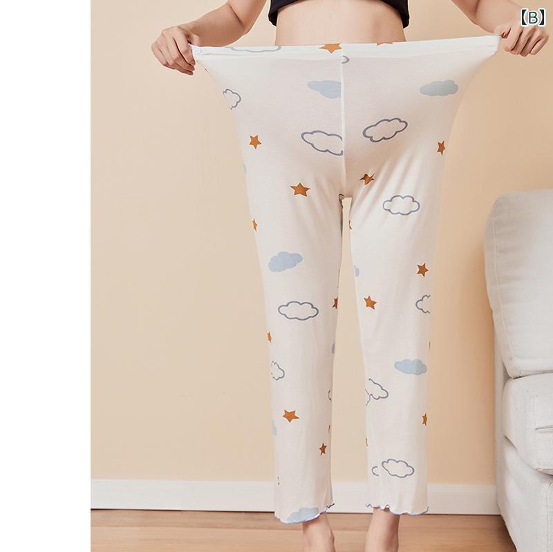 マタニティー ホーム パンツ マタニティパジャマ モーダル 調節可能 ウエスト 通気性 春秋 夏 薄手 産後