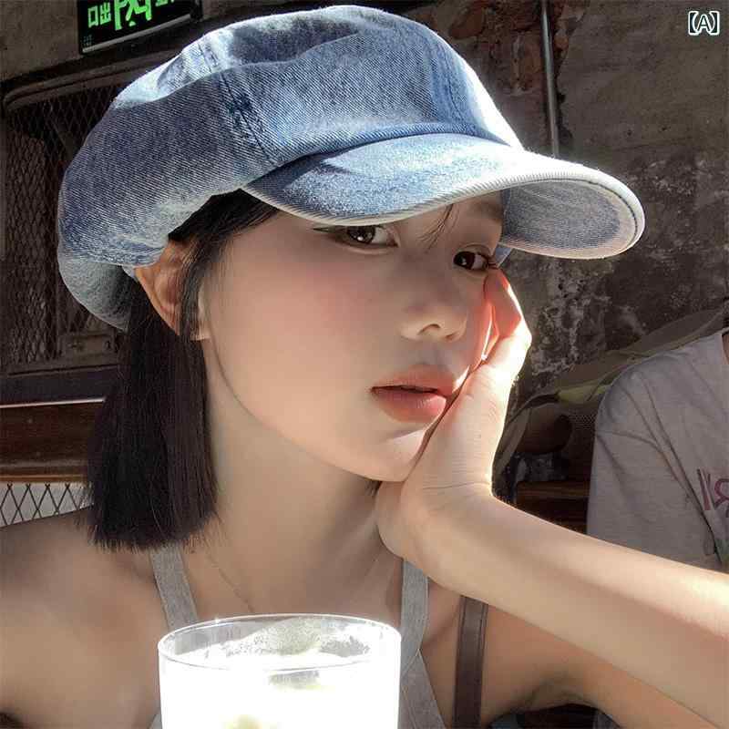 ベレー帽 かわいい 帽子 カウボーイ クラウド レディース レトロ 画家帽子 青 韓国...