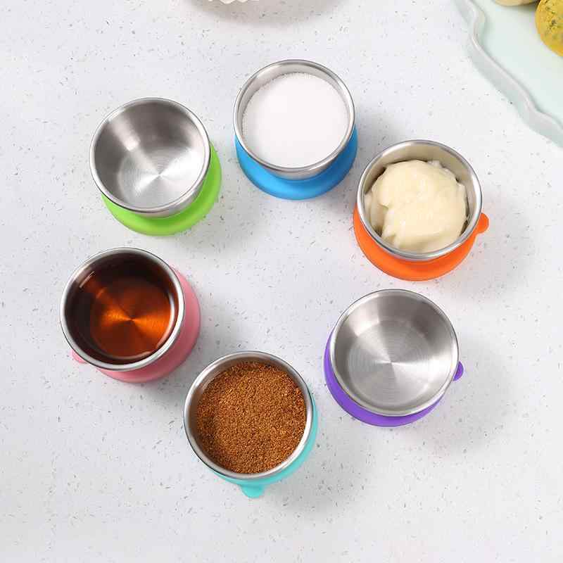 ステンレス 調味料皿 トマト ソース ポータブル 屋外 キャンプ ボックス 家庭 カップ蓋 食洗器 コンパクト 耐久性 韓国
