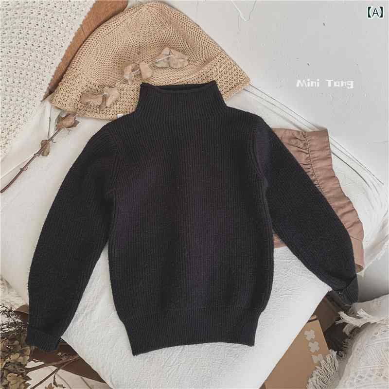 子供服 ベーシック 韓国 ハーフ タートルネック ストレッチ セーター 男の子 ガールズ ベース レイヤー..