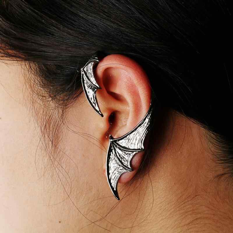 アメリカ パンク アクセサリー 吸血鬼 コウモリ 耳 フック ファッション ゴス イヤリング レディース 耳 針 アクセサリー