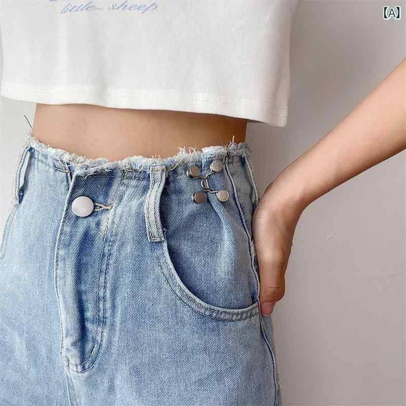 ジーンズ ベルト 女性用 ズボン ウエスト 小さく 改造 ボタン 汎用性 サマー 男性用