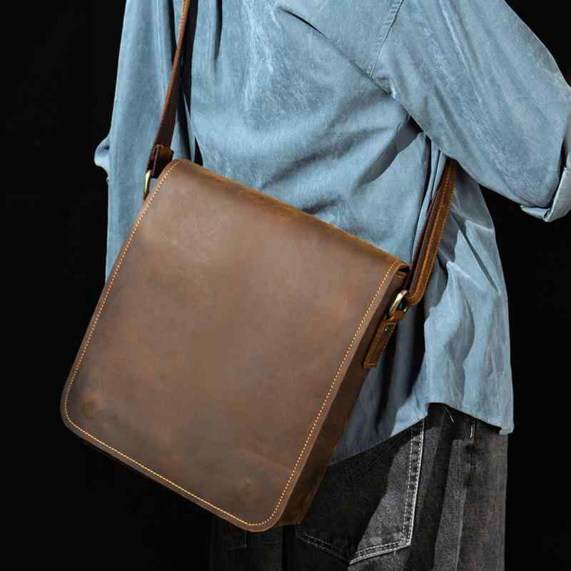 ショルダーバッグ カジュアル レザー クロス ボディバッグ レトロ レザー メンズ レザーバッグ 最上層 牛革 シンプル メンズバッグ
