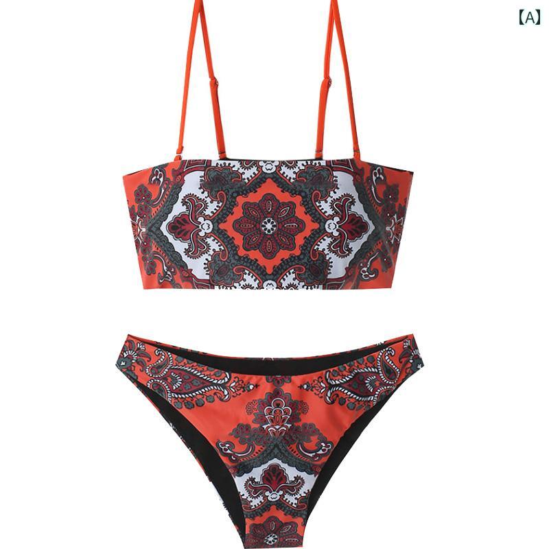 レディース 夏 ビキニ 水着 ビーチ プール おしゃれ リゾート 旅行 サマー レジャー 海水浴 大人 学生 女性 魅力的 エスニック バストアップ スリム セパレート トライアングル