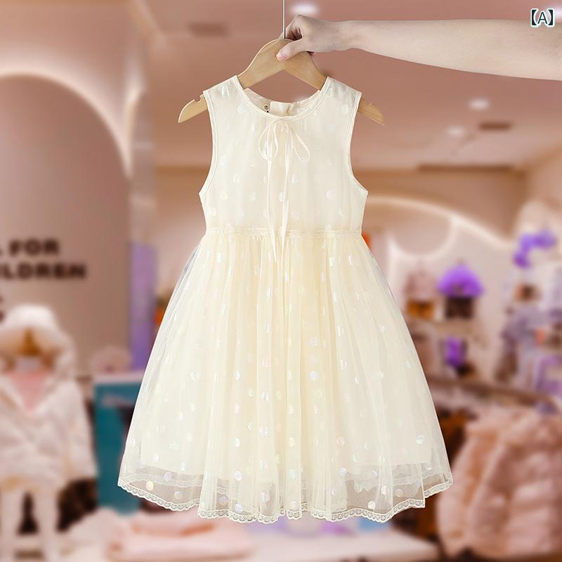 夏 キッズ ウェア ガールズ ドレス 子供服 サマー プリンセス 薄手 タンクトップ