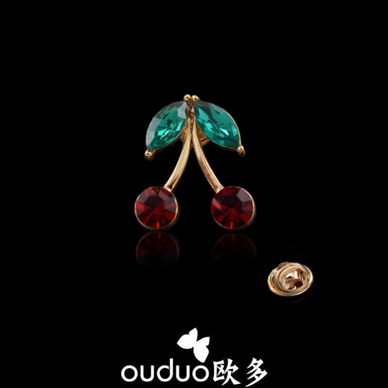 ブローチ レディース おしゃれ 韓国 かわいい チェリー カラー ピン 学生シャツ 襟 ボタン ピン カラー クリップ レトロ メンズ レディース コサージュ