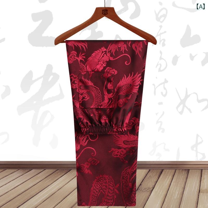 メンズ カジュアル パンツ サマー 唐 スーツ 薄手 弾性 ストレート ロング 中華風