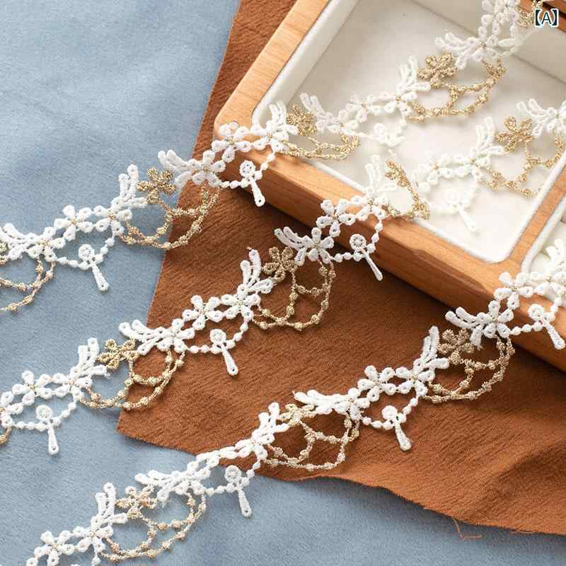 455cm DIY 素材 手芸品 アクセサリー 水溶性 レース 刺繍 装飾 裁縫 洋裁 材料 素材 カジュアル