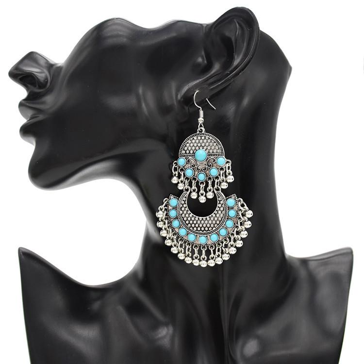 ピアス ボヘミアン レトロ イヤリング タッセル ラウンド イヤリング フック型 レディース エスニック ..