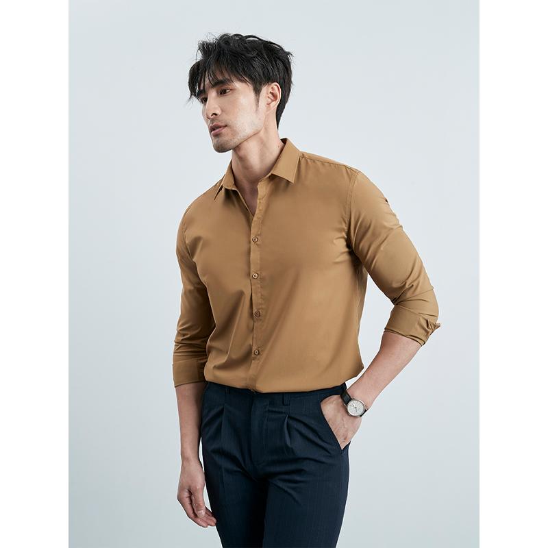 メンズ 夏 メンズ クール ひんやり 涼しい 快適 シャツ 無地 夏 メンズ ピンク シャツ スタイリッシュ 涼しい おしゃれ オールシーズン通