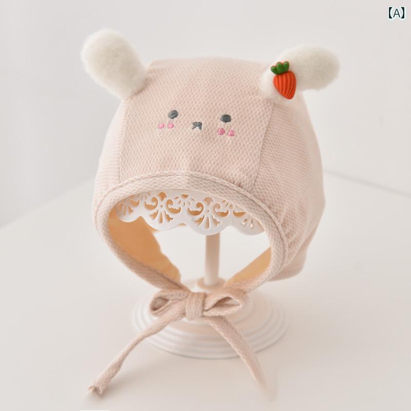 ベビー 帽子 秋冬生児 幼児 耳保護 キャップ 暖かい かわいい 綿 暖かい キュート プルオーバー 韓国