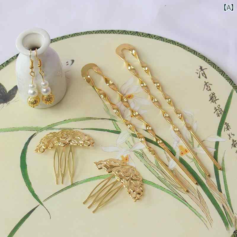 ヘアアクセサリー レトロ アンティーク エスニック 小道具 ゴージャス 衣装 アジアンテイスト 漢服 アクセサリー 煌びやか 髪飾り ティアラ かんざし ネックレス