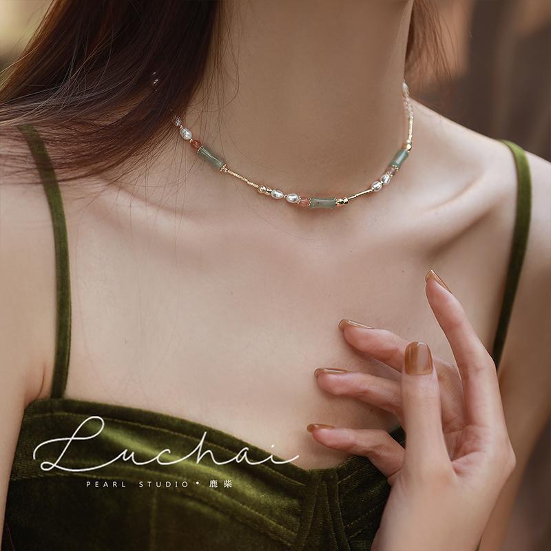 Rhodolite - ネックレス レディース パール パーティー セレモニー 結婚式 豪華感 エレガント シンプル アクセサリー レディース 韓国 スタイリッシュ