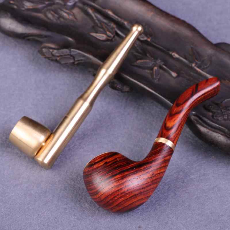 喫煙パイプ 中国風 アクセサリー ココボロ 真鍮 パイプ 湾曲 ストレート ポータブル 伝統 クラシック レトロ 兼 パイプ ハンドル ピース