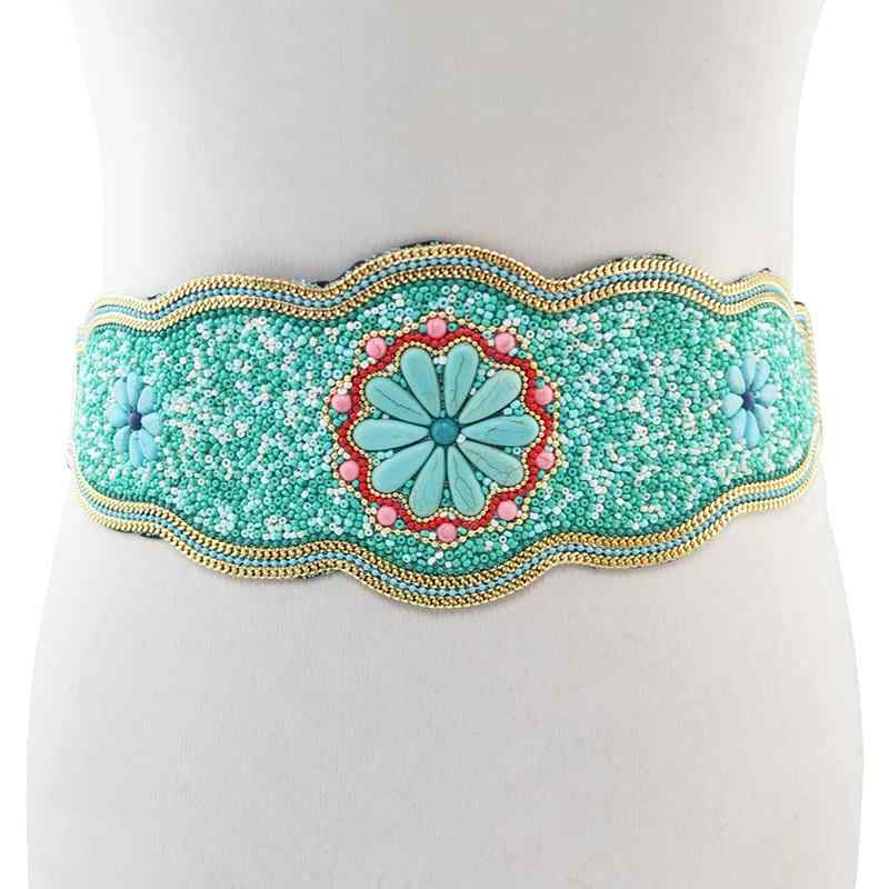 ウエスト バンド レディース モンゴル ワイド ベルト エスニック ローブ 韓国 ウインドブレーカー アク..