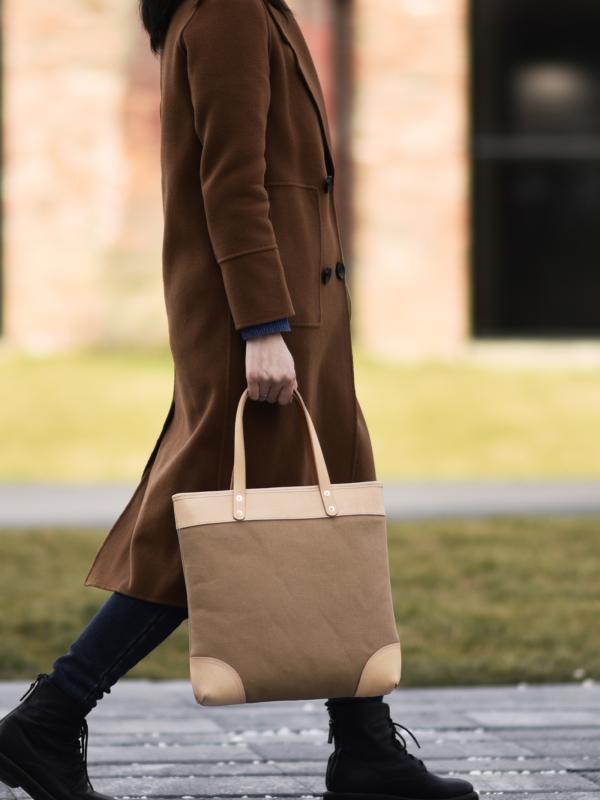 バッグ ハンドバッグ ベジタブル タンニン 鞣し 牛革 ステッチ キャンバス ショルダーバッグ シンプル ..