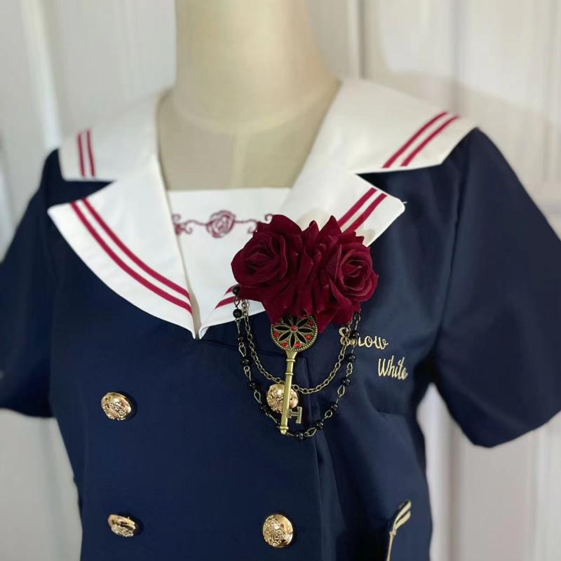 ブローチ ハロウィン ヴァンパイア ダーク デッド ロリータ ローズ レース ゴシック パレス レトロ タッセル ピン フラワー