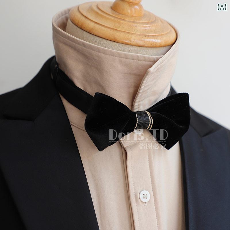 メンズ 蝶ネクタイ ボウタイ レトロ ベルベット 紳士 結婚式 パーティー カクテル ネクタイ バーガンデ..