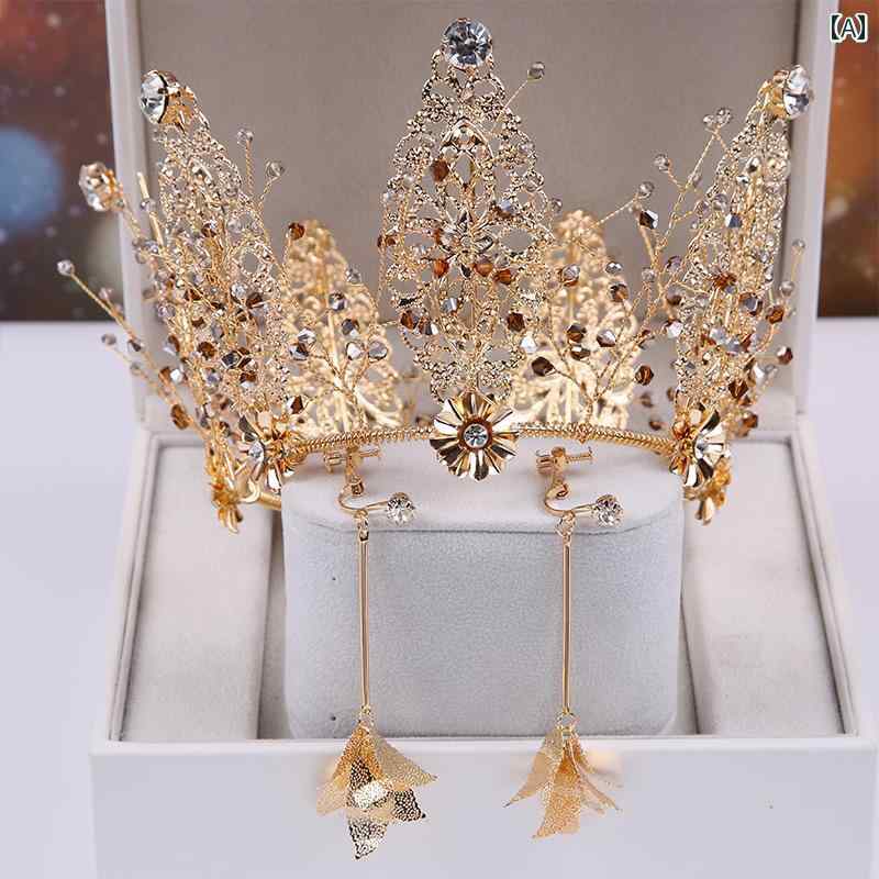 アクセサリー レディース ジュエリー セット クラウン ティアラ ブライダル スーツ 女の子 誕生日 ヘアアクセサリー ウェディング ドレス イヤリング
