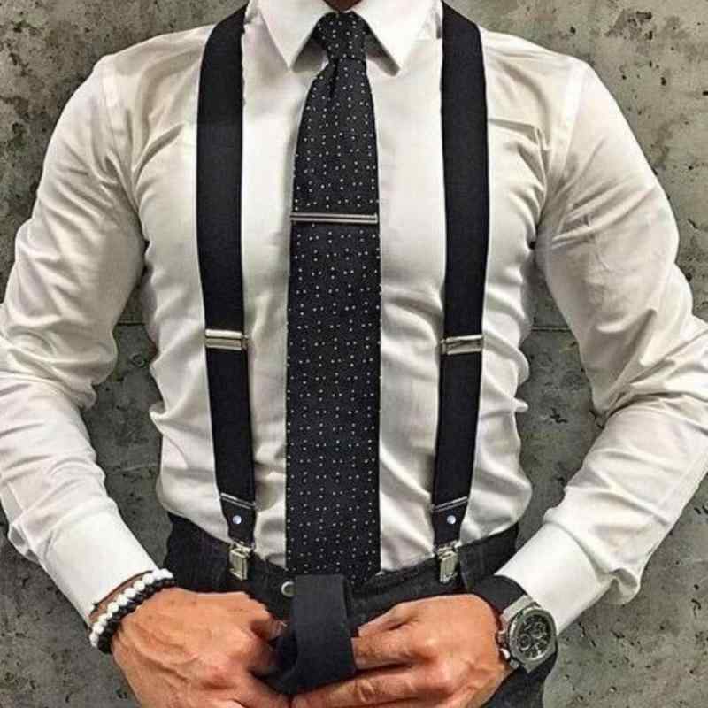サスペンダー 吊りバンド 紳士 メンズ アメリカ レトロ エレガント クロス パンツ キャンパス ベルト 韓国 幅35cm 英国 ショルダーストラップ
