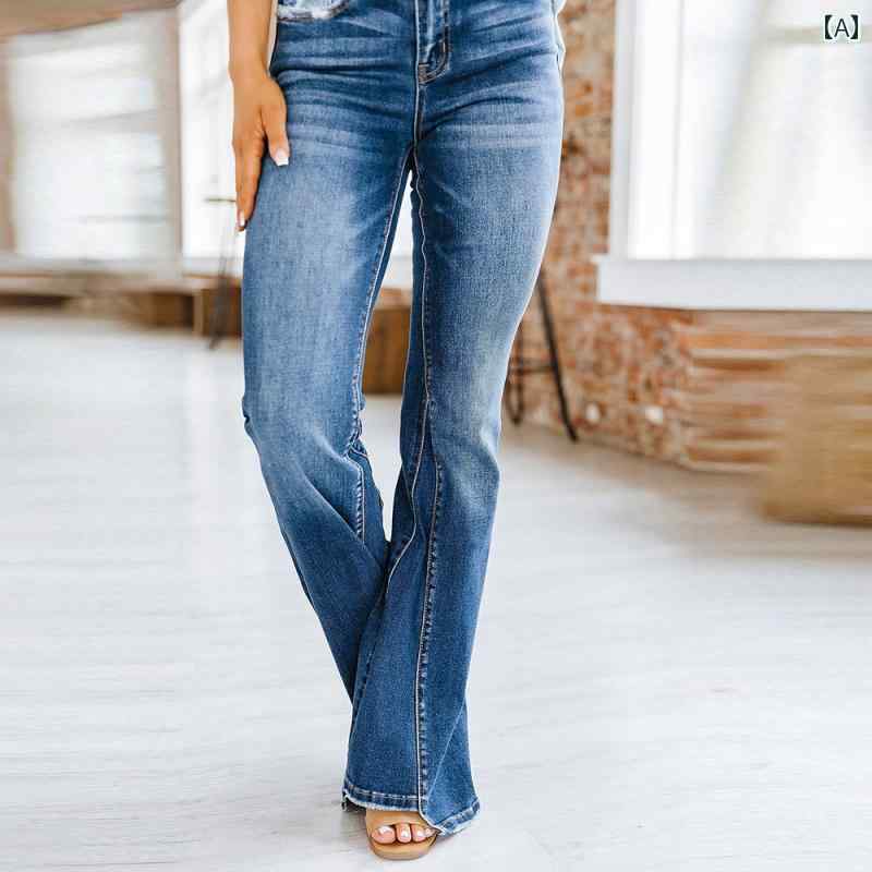 パンツ デニム フレア ブーツカット アメリカン ファッション レディース 服 大人 きれいめ カジュアル おしゃれ オールシーズン ボトムス