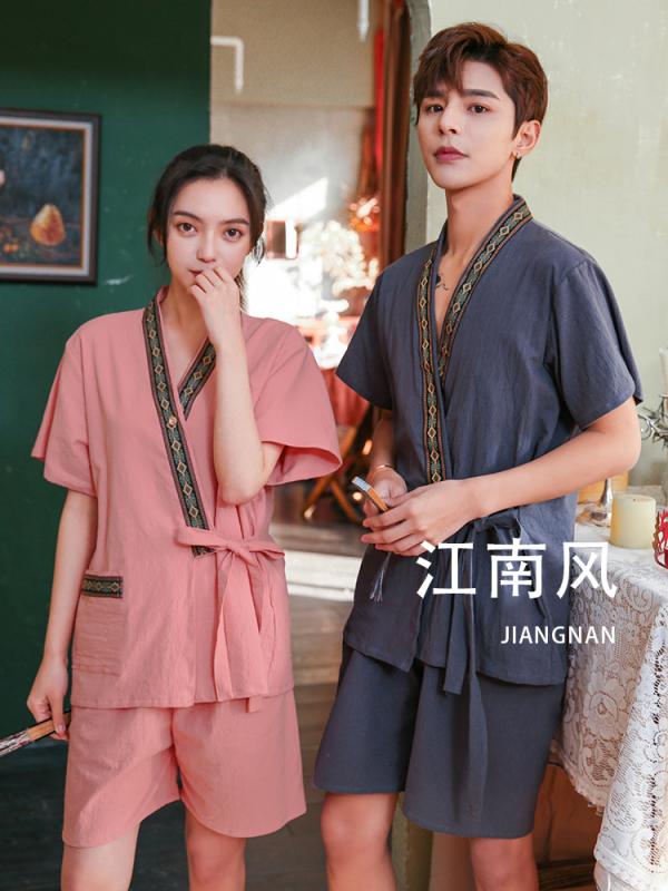 温泉着 マッサージ スーツ リラクゼーションウェア インナー ズボン ナイト ルーム パジャマ パンツ トップス セット 衣料品 メンズ レディース兼 ユニセックス