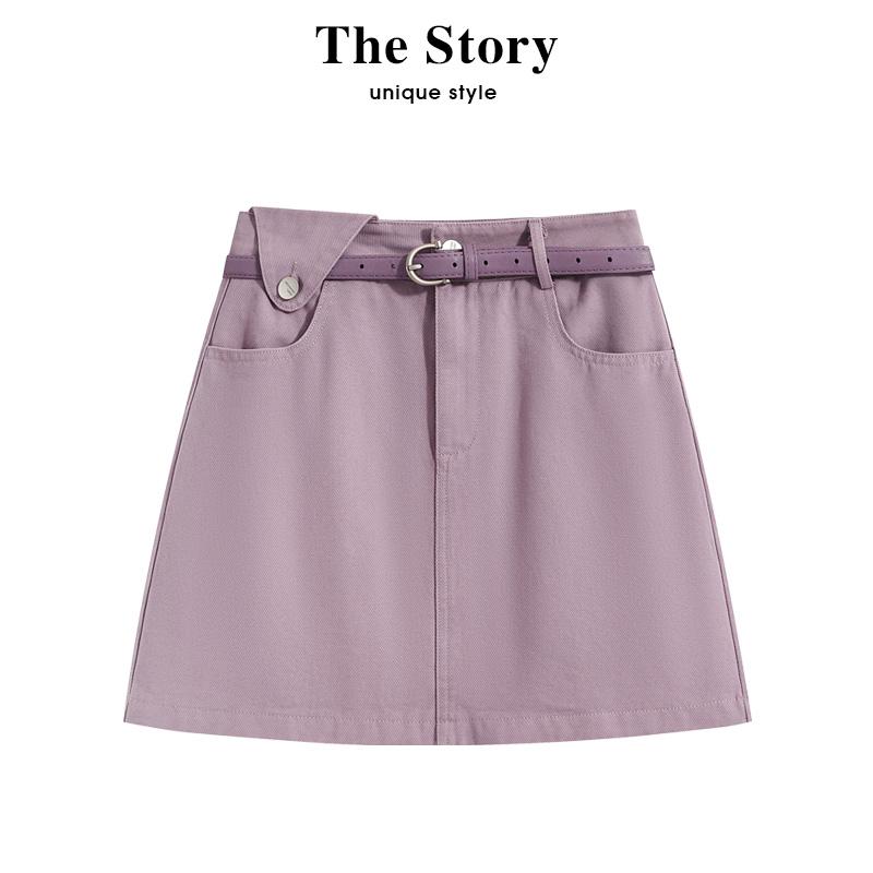 スカート デニムスカート レディース ボトムス レトロ a ライン 春夏 女性 ハイウエスト ファッション スリム