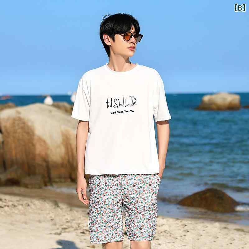 メンズ レディース パンツ カップル 水着 ペアルック おしゃれ ビーチ リゾート 新婚 旅行 海水浴 リンクコーデ 女性 スーツ 海辺 休暇 水泳 男性 ハネムーン