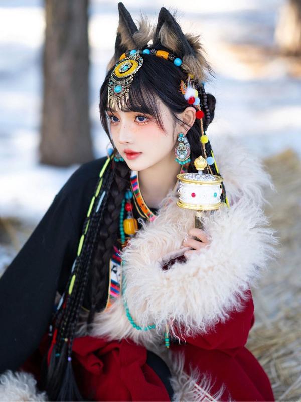 パフォーマンス アクセサリー 民族 ダンス 額 チェーン イヤリング モンゴル エキゾチック ネックレス ..