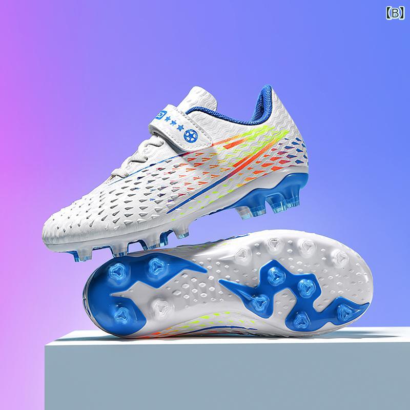 シューズ サッカー ガールズ 子供用 ガールズ 草 試合 トレーニング 専用 紐し 小学生 ガールズ ブロークン スパイク ロング スパイク