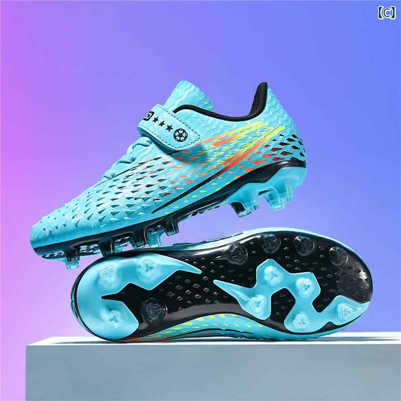 シューズ サッカー ガールズ 子供用 ガールズ 草 試合 トレーニング 専用 紐し 小学生 ガールズ ブロークン スパイク ロング スパイク