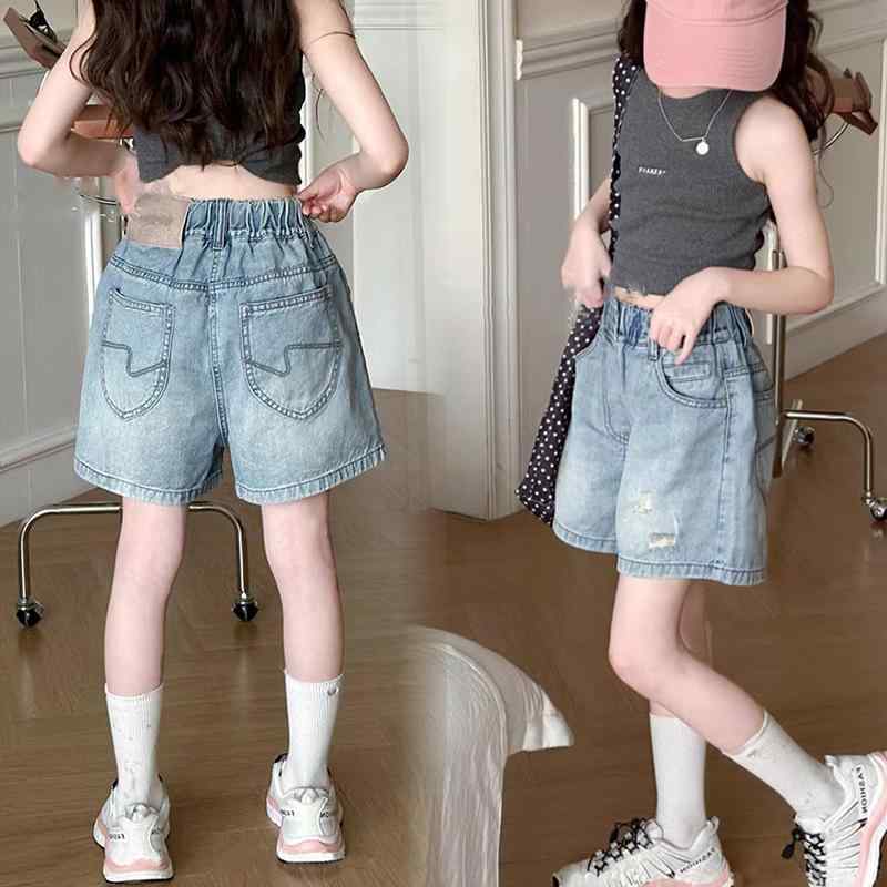 キッズ ベビー 中国風 韓国 子供 女の子 デニムショートパンツ 夏 5分丈パンツ 子供 カジュアル パンツ ハーフパンツ ショートパンツ