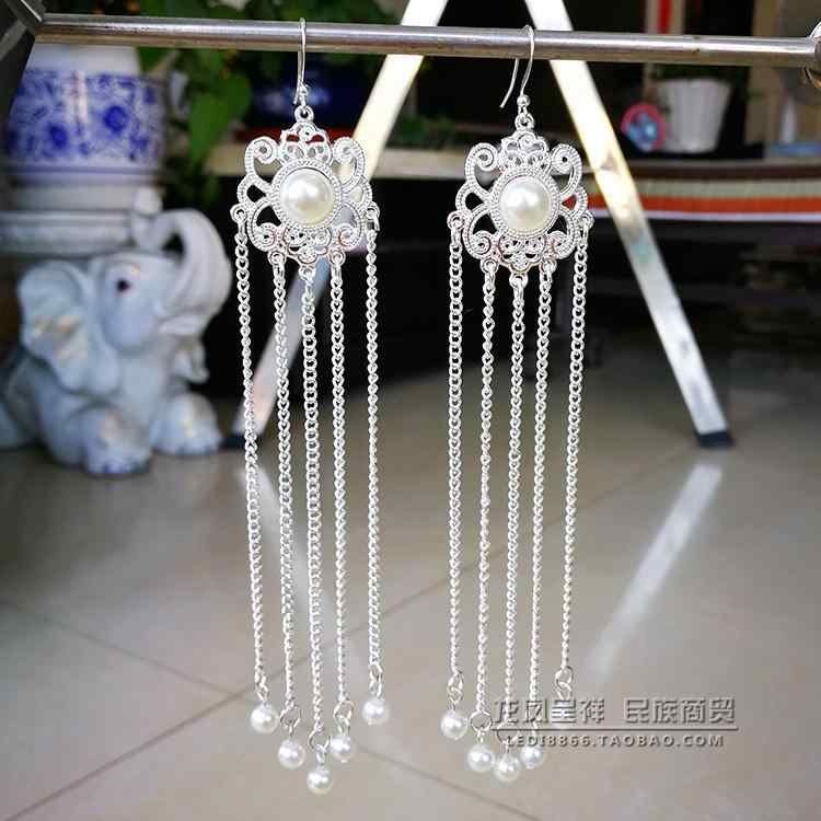 レディース エスニック ピアス イヤリング 大人 モンゴル チャン 耳 ジュエリー 少数 民族 ダンス アクセサリー