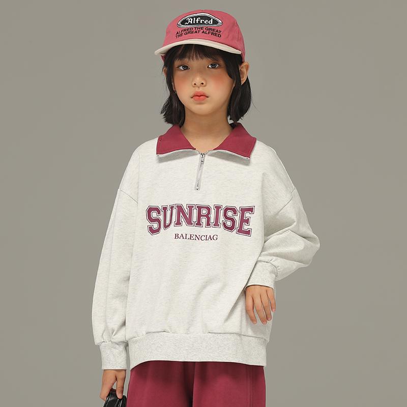 トップス 子供服 カジュアル ナチュラル 普段使い キッズ 女の子 セーター 春秋 韓国 西洋 文字 プリント 長袖 中 大 子供用