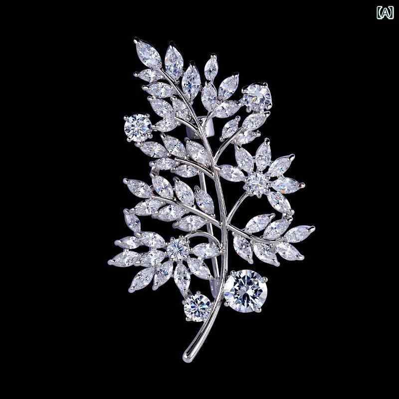 ブローチ 入学式 卒業式 セレモニー レディース アクセサリー 葉 コサージュ 韓国 シンプル 豪華 エレ..