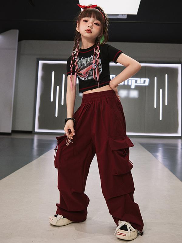子供服 ヒップホップ パフォーマンス ジャズ ダンスステージ ステージ ストリート 衣装 キッズ 女の子 ..