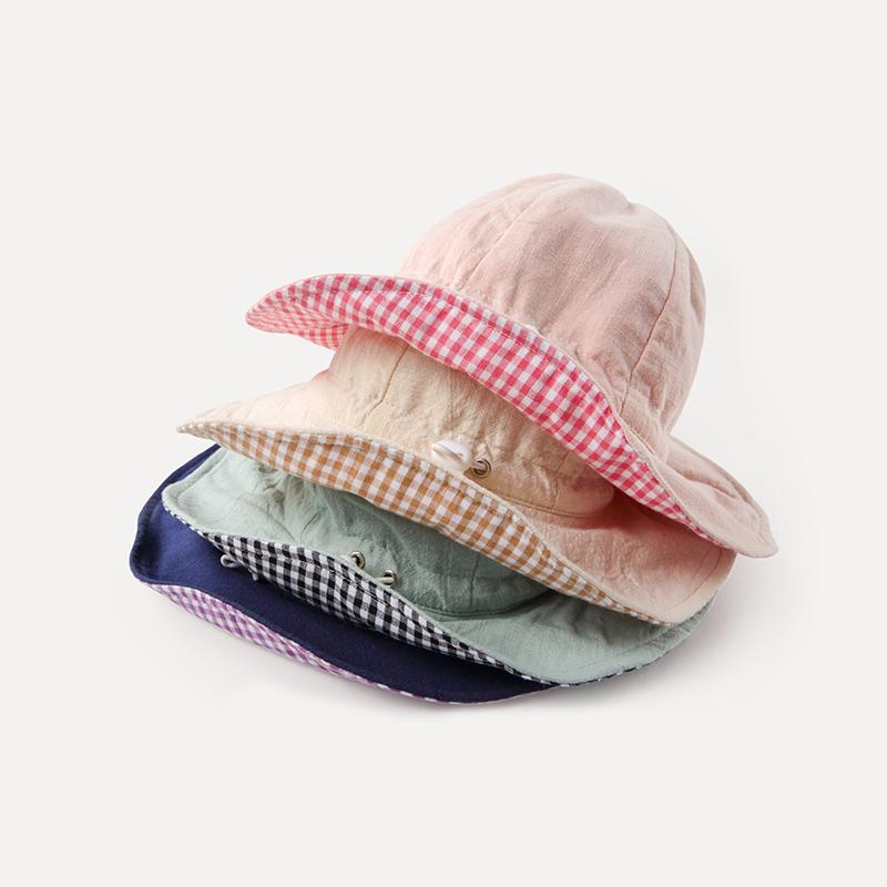 ベビー 帽子 春夏 女の子 フィッシャーマン ハット 新生児 子供 春 男の子 赤ちゃん 幼児 コットン 両..