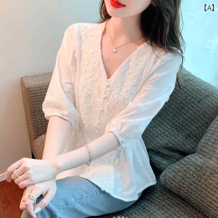 レディース 夏 シャツ ブラウス 大人 かわいい 爽か ウエスト お腹 カバー シフォンシャツ 服 半袖 シフォン トップス