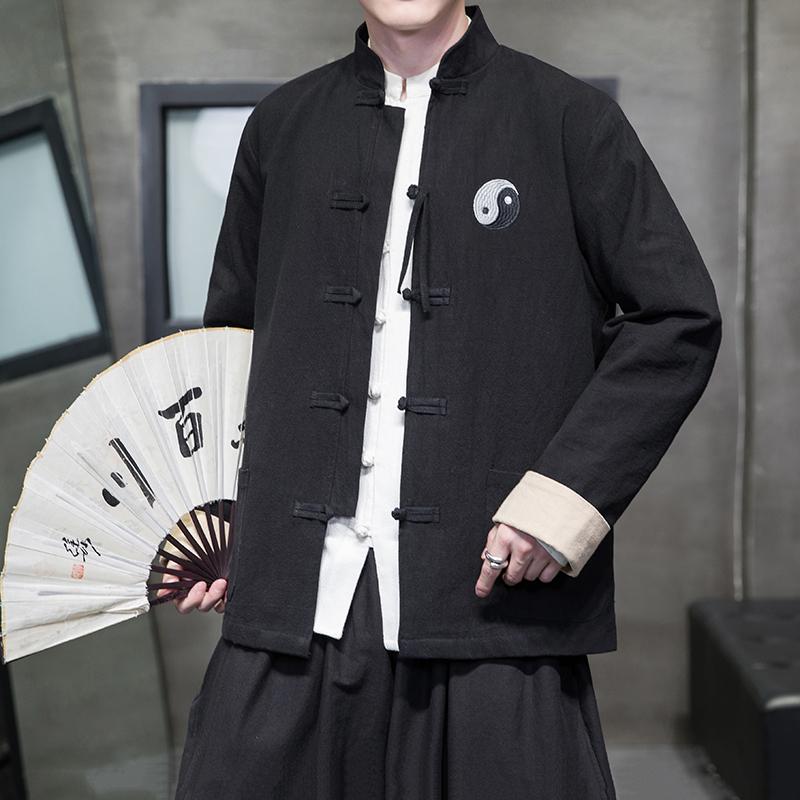 ジャケット メンズ ファッション 唐 スーツ 秋 中華風 刺繍 大きいサイズ チュニック スーツ 漢服 中国