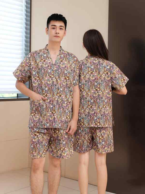 温泉着 マッサージ スーツ リラクゼーションウェア インナー ズボン ナイト ルーム パジャマ パンツ トップス セット 衣料品 メンズ レディース兼 ユニセックス