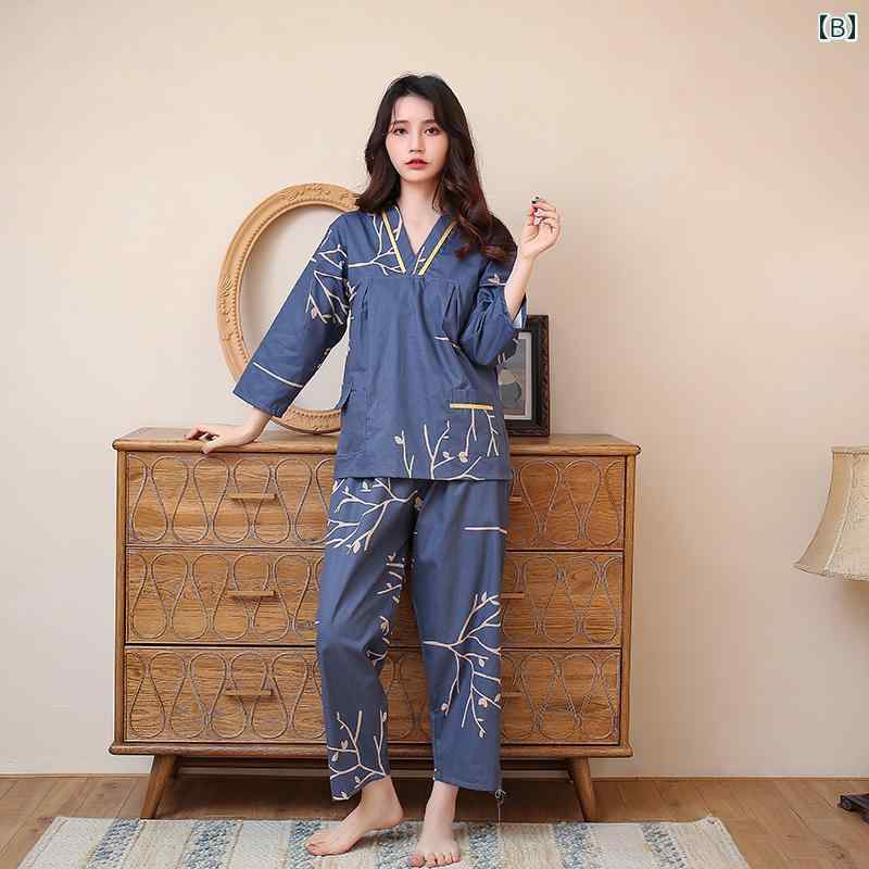 温泉 スーツ リラックス パジャマ 健康ランド 服 カップル 長袖 長ズボン スウェット スチーマー 綿 プラス 大きめ サイズ 男性用 サウナ 水着 女性用 ホームウェア