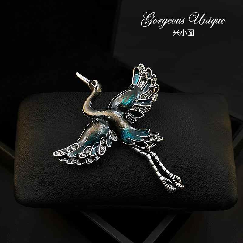 Rakuten - ジャケット レディース ブローチ 美しい スーツ 装飾 スマート レトロ 鶴 スーツ ハイエンド コサージュ