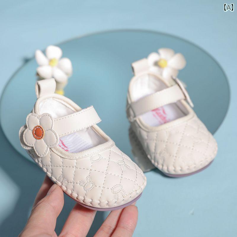 ベビー キッズ シューズ フォーマル エレガント 女の子 幼児 赤ちゃん 滑りにくい 通気性 レザー プリ..